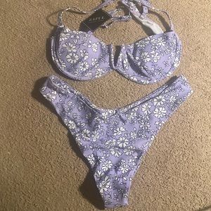 NWT Zaful Purple Patterned Bikini